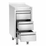 BARTSCHER - Meuble inox à 3 tiroirs et dosseret L. 400 mm P. 700 mm