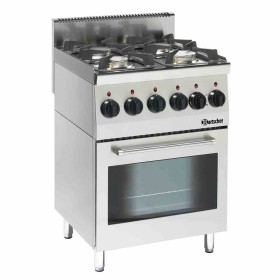 BARTSCHER - Fourneau gaz 4 feux vifs sur four électrique P. 620 mm