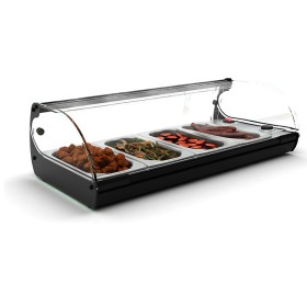 SAYL - Vitrine chauffante standard CLASSIC 1P bain-marie 4 bacs GN 1/3