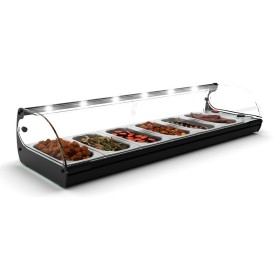 SAYL - Vitrine chauffante standard CLASSIC 1P bain-marie 6 bacs GN 1/3 éclairage LED