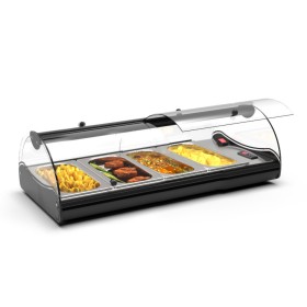SAYL - Vitrine bain-marie à poser SELF-SERVICE 4 x GN 1/3 éclairage LED