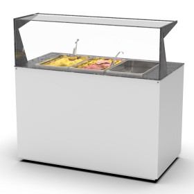 SAYL - Buffet chaud bain-marie 3x GN 1/1 P. 150 mm avec étagère de service arrière