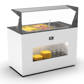 SAYL - Buffet chaud bain-marie 3x GN 1/1 P. 150 mm avec étagère de service avant