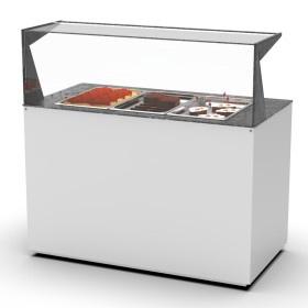 SAYL - Buffet chaud bain-marie 3x GN 1/1 P. 65 mm avec étagère de service arrière