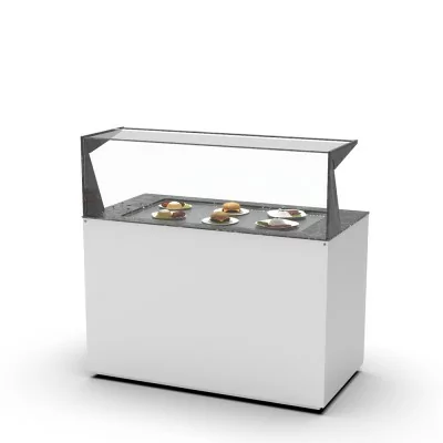 SAYL - Buffet chaud chaleur sèche P. 15 mm L. 1300 mm avec étagère de service arrière