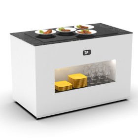 SAYL - Buffet chaud cuve en verre L. 1300 mm