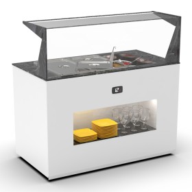 SAYL - Buffet froid avec plaque froide 3x GN 1/1 P. 150 mm avec étagère de service avant