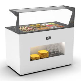 SAYL - Buffet froid avec plaque froide 3x GN 1/1 P. 65 mm avec étagère de service avant