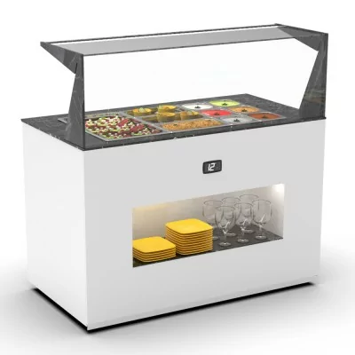 SAYL - Buffet froid avec plaque froide 3x GN 1/1 P. 65 mm avec étagère de service avant