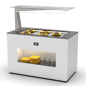 SAYL - Buffet froid avec plaque froide P. 15 mm L. 1300 mm avec anti-postillon à gauche