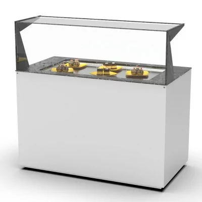 SAYL - Buffet froid avec plaque froide P. 15 mm L. 1300 mm avec étagère de service arrière