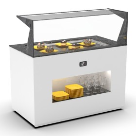 SAYL - Buffet froid avec plaque froide P. 15 mm L. 1300 mm avec étagère de service avant