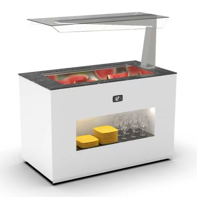 SAYL - Buffet froid ventilé 3x GN 1/1 P. 150 mm avec anti-postillon à droite
