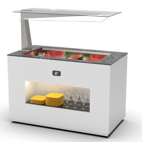 SAYL - Buffet froid ventilé 3x GN 1/1 P. 150 mm avec anti-postillon à gauche