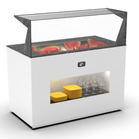 SAYL - Buffet froid ventilé 3x GN 1/1 P. 150 mm avec étagère de service avant