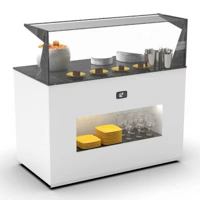 SAYL - Buffet neutre HPL L. 1300 mm avec étagère de service avant