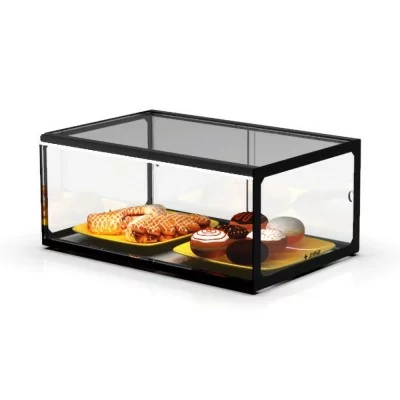 SAYL - Vitrine d'exposition neutre verre droit 1 étage L. 555 mm