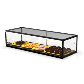SAYL - Vitrine d'exposition neutre verre droit 1 étage L. 920 mm