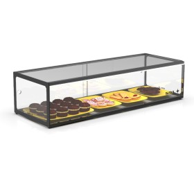 SAYL - Vitrine d'exposition neutre verre droit 1 étage L. 920 mm éclairage LED