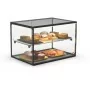SAYL - Vitrine d'exposition neutre verre droit 2 étages L. 555 mm éclairage LED