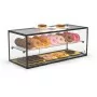 SAYL - Vitrine d'exposition neutre verre droit 2 étages L. 920 mm P. 390 mm éclairage LED