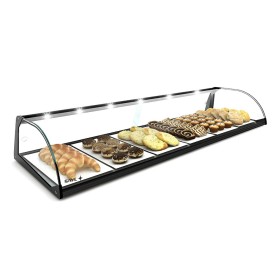 SAYL - Vitrine d'exposition neutre verre incurvé L. 1190 mm éclairage LED