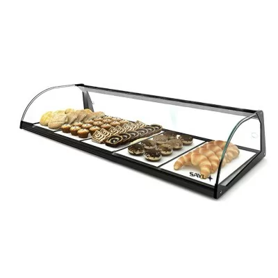 SAYL - Vitrine d'exposition neutre verre incurvé L. 840 mm