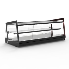 SAYL - Vitrine neutre à poser KUBE 2 étagères éclairage LED L. 840 mm