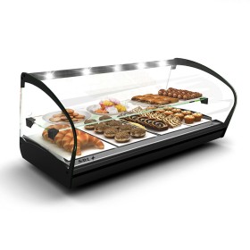 SAYL - Vitrine neutre à poser SHARK 2P étagère éclairage LED L. 840 mm