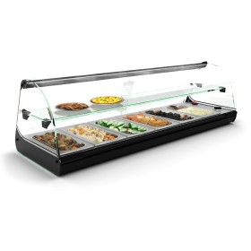 SAYL - Vitrine bain-marie à poser CLASSIC 2P 6x GN 1/3 étagère
