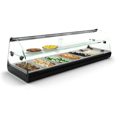 SAYL - Vitrine bain-marie à poser CLASSIC 2P 6x GN 1/3 étagère