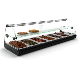 SAYL - Vitrine bain-marie à poser CLASSIC 2P 6x GN 1/3 étagère éclairage LED
