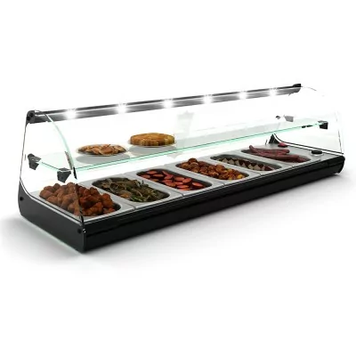 SAYL - Vitrine bain-marie à poser CLASSIC 2P 6x GN 1/3 étagère éclairage LED