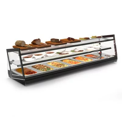 SAYL - Vitrine bain-marie à poser KUBE 6x GN 1/3  2 étagères éclairage LED