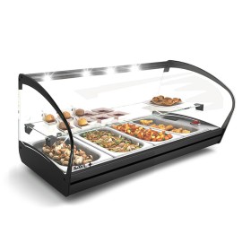 SAYL - Vitrine bain-marie à poser SHARK 2P 4x GN 1/3 étagère éclairage LED