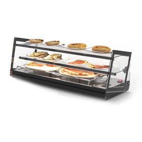 SAYL - Vitrine chaleur sèche à poser KUBE 2 étagères éclairage LED L. 840 mm