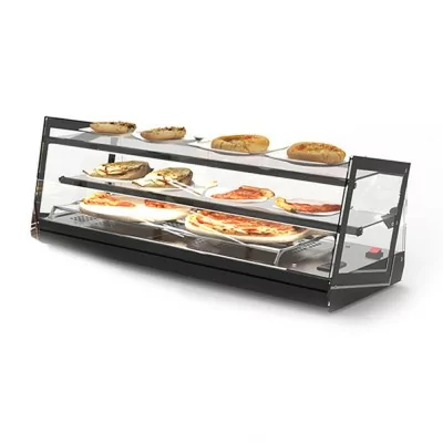 SAYL - Vitrine chaleur sèche à poser KUBE 2 étagères éclairage LED L. 840 mm