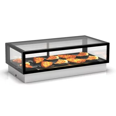 SAYL - Vitrine chauffante encastrable INTEGRA DROP-IN chaleur sèche 1 étage accès arrière L. 1200 mm