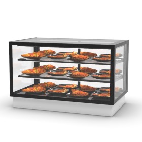 SAYL - Vitrine chauffante encastrable INTEGRA DROP-IN chaleur sèche 3 étages accès arrière L. 1000 mm