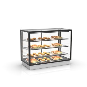 SAYL - Vitrine chauffante encastrable INTEGRA DROP-IN chaleur sèche 4 étages accès arrière L. 1200 mm