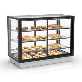 SAYL - Vitrine chauffante encastrable INTEGRA DROP-IN chaleur sèche 4 étages accès avant/arrière L. 1200 mm