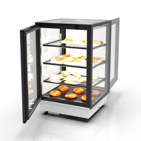 SAYL - Vitrine chauffante encastrable INTEGRA DROP-IN chaleur sèche 4 étages accès avant/arrière L. 600 mm