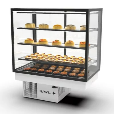 SAYL - Vitrine chauffante encastrable INTEGRA DROP-IN chaleur sèche 4 étages libre-service L. 1000 mm