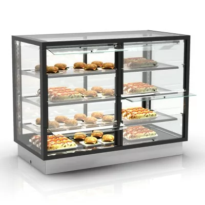 SAYL - Vitrine chauffante encastrable INTEGRA DROP-IN chaleur sèche 4 étages portes battantes L. 1200 mm