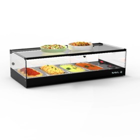 SAYL - Vitrine chauffante LOGIC TAPAS bain-marie 4 GN 1/3 éclairage LED