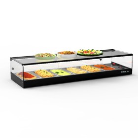 SAYL - Vitrine chauffante LOGIC TAPAS bain-marie 6 GN 1/3 éclairage LED