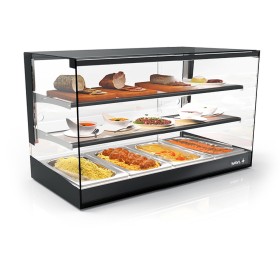 SAYL - Vitrine chauffante LOGIC TRIPLE bain-marie 4x GN 1/3 2 étagères