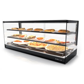 SAYL - Vitrine chauffante LOGIC TRIPLE chaleur sèche 2 étagères L. 1190 mm