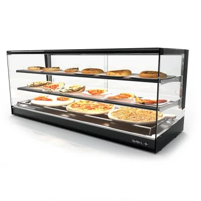 SAYL - Vitrine chauffante LOGIC TRIPLE chaleur sèche 2 étagères L. 1190 mm