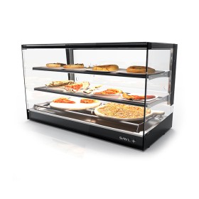 SAYL - Vitrine chauffante LOGIC TRIPLE chaleur sèche 2 étagères L. 840 mm